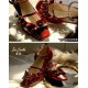 Iris Corolla Frame Square Heel Shoes(Reservation/8 Colours/Full Payment Without Shipping)